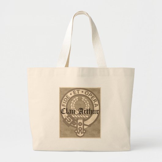 Clan Arthur Crest Badge Antiek Grote Tote Bag (Voorkant)
