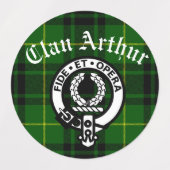 Clan Arthur Crest Badge & Tartan Adhesie Labels (Design 1)