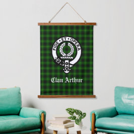 Clan Arthur Crest Badge & Tartan Hangend Wandkleed