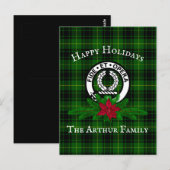 Clan Arthur Crest Badge & Tartan Holiday Briefkaar Briefkaart (Voorkant / Achterkant)
