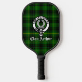 Clan Arthur Crest Badge & Tartan Pickleball Paddle (Voorkant)