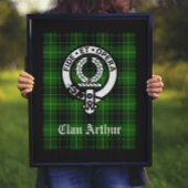 Clan Arthur Crest Badge & Tartan Poster
