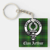 Clan Arthur Crest Badge & Tartan Sleutelhanger (voorkant)