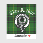 Clan Arthur Crest Badge & Tartan Sticker (Vel)
