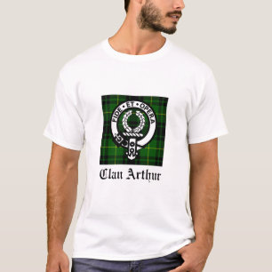 Clan Arthur Crest Badge & Tartan T-shirt