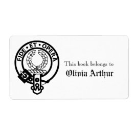 Clan Arthur Crest gepersonaliseerd boek behoort to Etiket