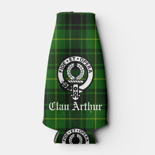 Clan Arthur/MacArthur Crest & Tartan Flesjeskoeler (Voorkant)