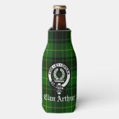 Clan Arthur/MacArthur Crest & Tartan Flesjeskoeler (Fles Voorkant)