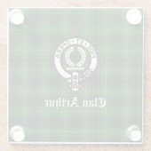 Clan Arthur / MacArthur Wapen & Tartan Glazen Onderzetter (Achterkant)