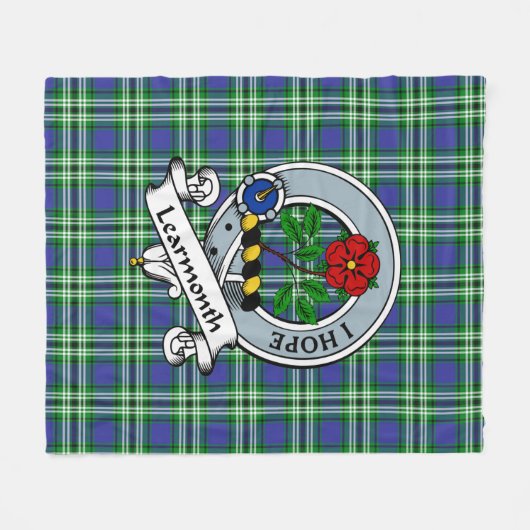 Clan badge Tartan Pset Fleece Deken (Voorkant (Horizontaal))