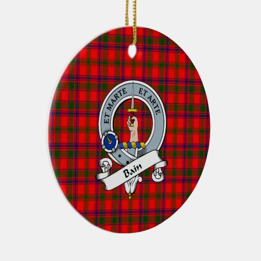 Clan Bain Badge Tartan Pset Keramisch Ornament (Rechts)