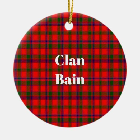 Clan Bain Tartan Keramisch Ornament (Voorkant)