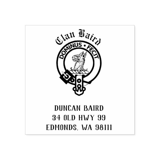 Clan Baird Crest Badge  Rubberstempel (Afrduk)