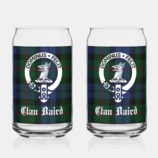 Clan Baird Crest Badge & Tartan Blikvorm Glas (Voorkant)