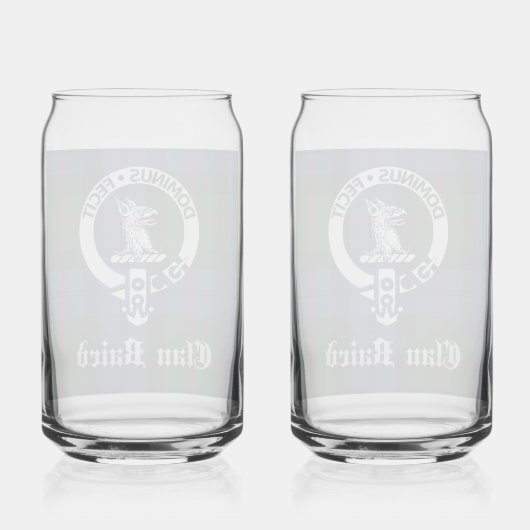 Clan Baird Crest Badge & Tartan Blikvorm Glas (Achterkant)