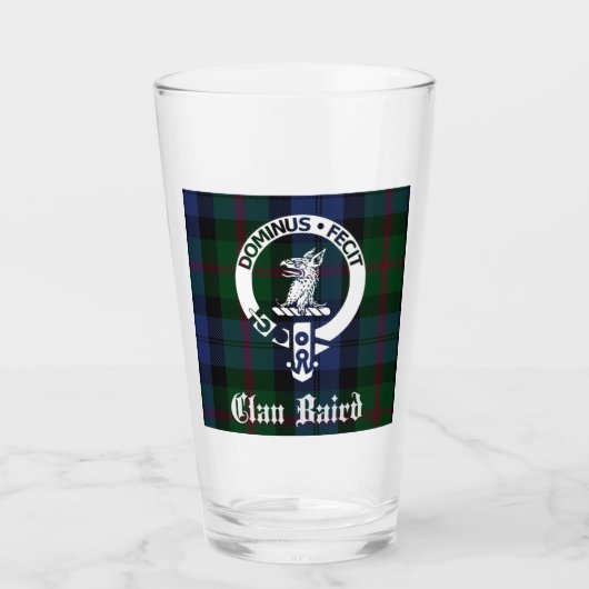 Clan Baird Crest Badge & Tartan Glas (Voorkant)