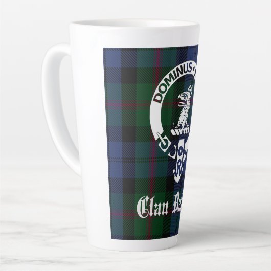 Clan Baird Crest Badge & Tartan Latte Mok (Linkerhoek)