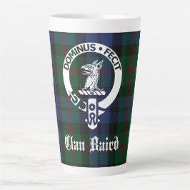Clan Baird Crest Badge & Tartan Latte Mok