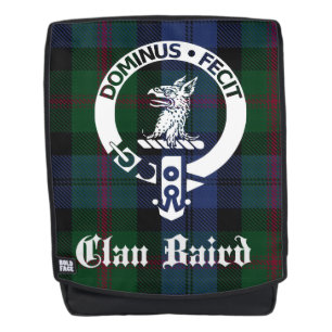 Clan Baird Crest Badge & Tartan Rugtassen