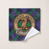 Clan Baird Crest over Tartan Bad Handdoek (Wasdoekje)