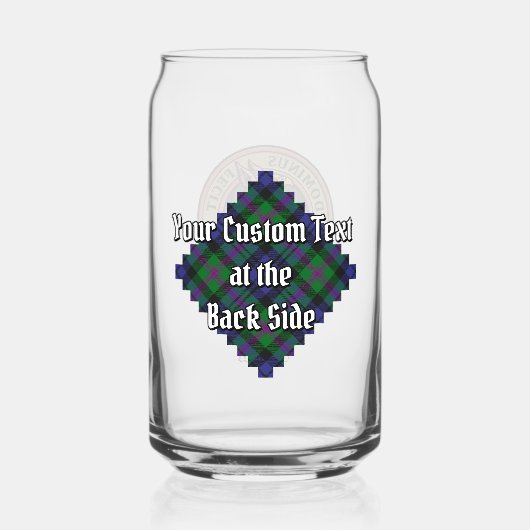Clan Baird Crest over Tartan Blikvorm Glas (Achterkant)