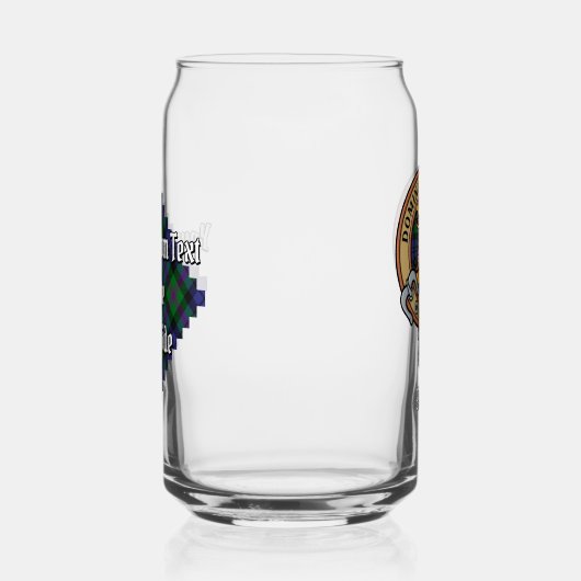 Clan Baird Crest over Tartan Blikvorm Glas (Rechts)