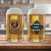 Clan Baird Crest over Tartan Blikvorm Glas