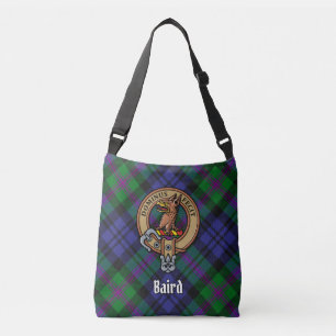 Clan Baird Crest over Tartan Crossbody Tas
