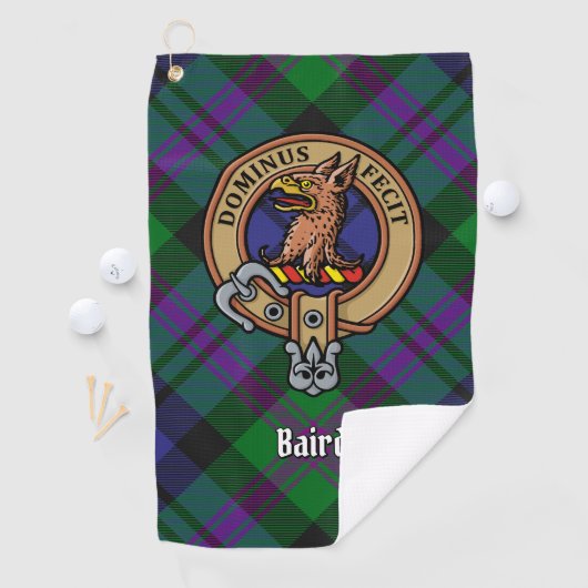 Clan Baird Crest over Tartan Golfhanddoek (Insitu)