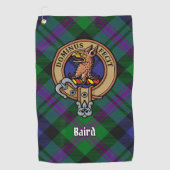 Clan Baird Crest over Tartan Golfhanddoek (Voorkant)