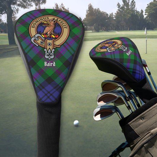 Clan Baird Crest over Tartan Golfheadcover
