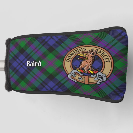 Clan Baird Crest over Tartan Golfheadcover (Voorkant)