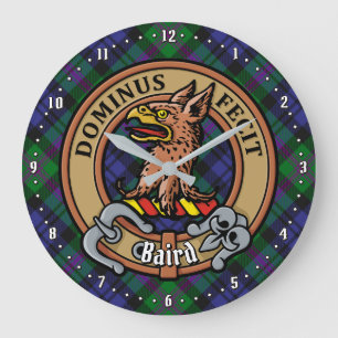 Clan Baird Crest over Tartan Grote Klok