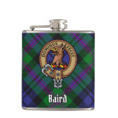Clan Baird Crest over Tartan Heupfles (Voorkant)