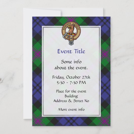 Clan Baird Crest over Tartan Kaart (Voorkant)