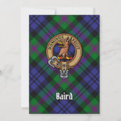 Clan Baird Crest over Tartan Kaart (Achterkant)