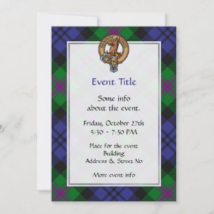 Clan Baird Crest over Tartan Kaart