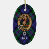 Clan Baird Crest over Tartan Keramisch Ornament (Rechts)