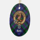 Clan Baird Crest over Tartan Keramisch Ornament (Links)