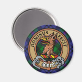 Clan Baird Crest over Tartan Magneet (Voorkant / Achterkant)