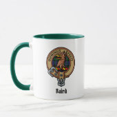 Clan Baird Crest over Tartan Mok (Links)
