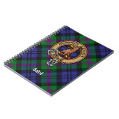 Clan Baird Crest over Tartan Notitieboek (Linkerzijde)