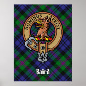 Clan Baird Crest over Tartan Poster (Voorkant)