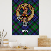 Clan Baird Crest over Tartan Poster (Keuken)