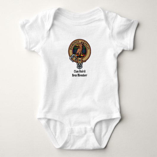Clan Baird Crest over Tartan Romper (Voorkant)