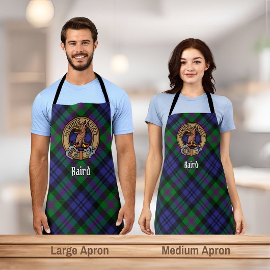 Clan Baird Crest over Tartan Schort