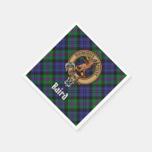 Clan Baird Crest over Tartan Servet (Hoek)