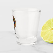 Clan Baird Crest over Tartan Shot Glas (Rechts)