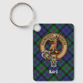 Clan Baird Crest over Tartan Sleutelhanger (Voorkant)
