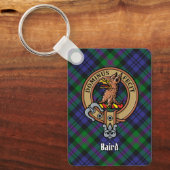 Clan Baird Crest over Tartan Sleutelhanger (Voorkant)